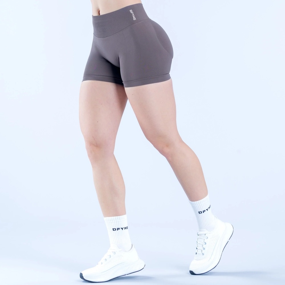Women's High-Rise Compression Shorts in Charcoal Gray
